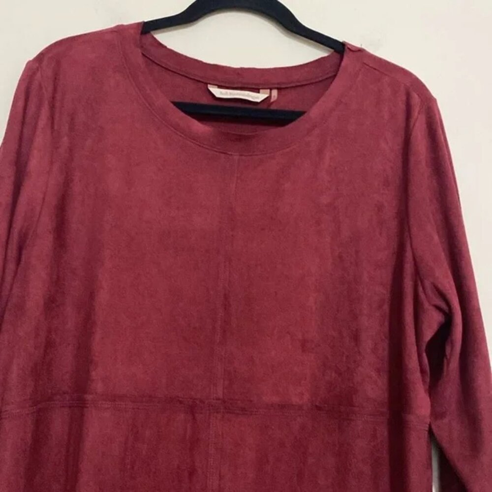 Soft Surroundings Red/Burgundy Faux Suede Shift Dress - Picture 3 of 3
